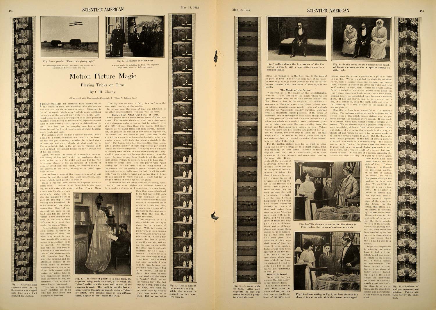 1915 Article Silent Film Camera Special Effects RARE - ORIGINAL SA1A