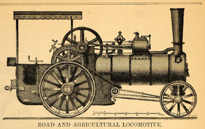 1877 Print Road Agricultural Locomotive Wallis Steevens - ORIGINAL SA1B