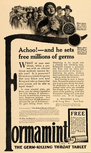 1915 Vintage Ad Formamint Germicide Throat Lozenge - ORIGINAL ADVERTISING SA1B