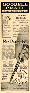 1915 Vintage Ad Tool Mr. Punch Drill 185 Goodell-Pratt - ORIGINAL SA1B