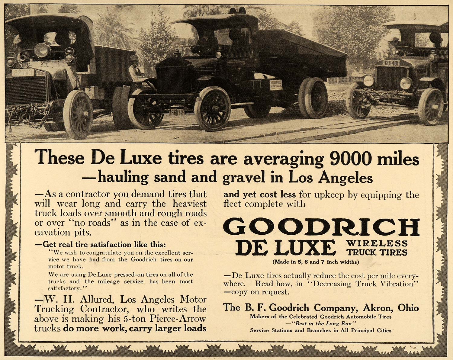1916 Vintage Ad B.F. Goodrich Wireless Truck Tires Dump - ORIGINAL SA1B