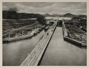 1931 Miraflores Locks Panama Canal South America NICE! - ORIGINAL SA1