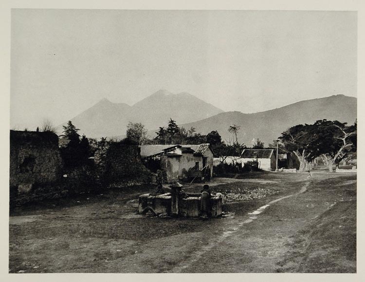 1931 Volcan de Fuego Volcano Antigua Guatemala Print - ORIGINAL PHOTOGRAVURE SA2