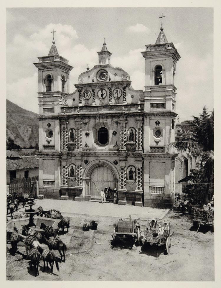 1931 Iglesia Los Dolores Church Tegucigalpa Honduras - ORIGINAL PHOTOGRAVURE SA2