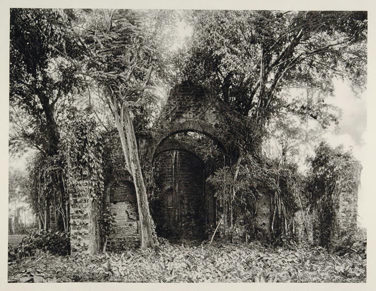 1931 Ruins Church Convento Agostinos San Jose Panama - ORIGINAL PHOTOGRAVURE SA2