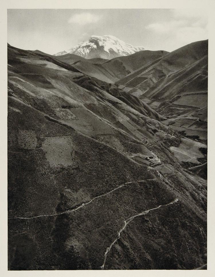 1931 Inactive Volcano Chimborazo Ecuador Andes Mountain - ORIGINAL SA2