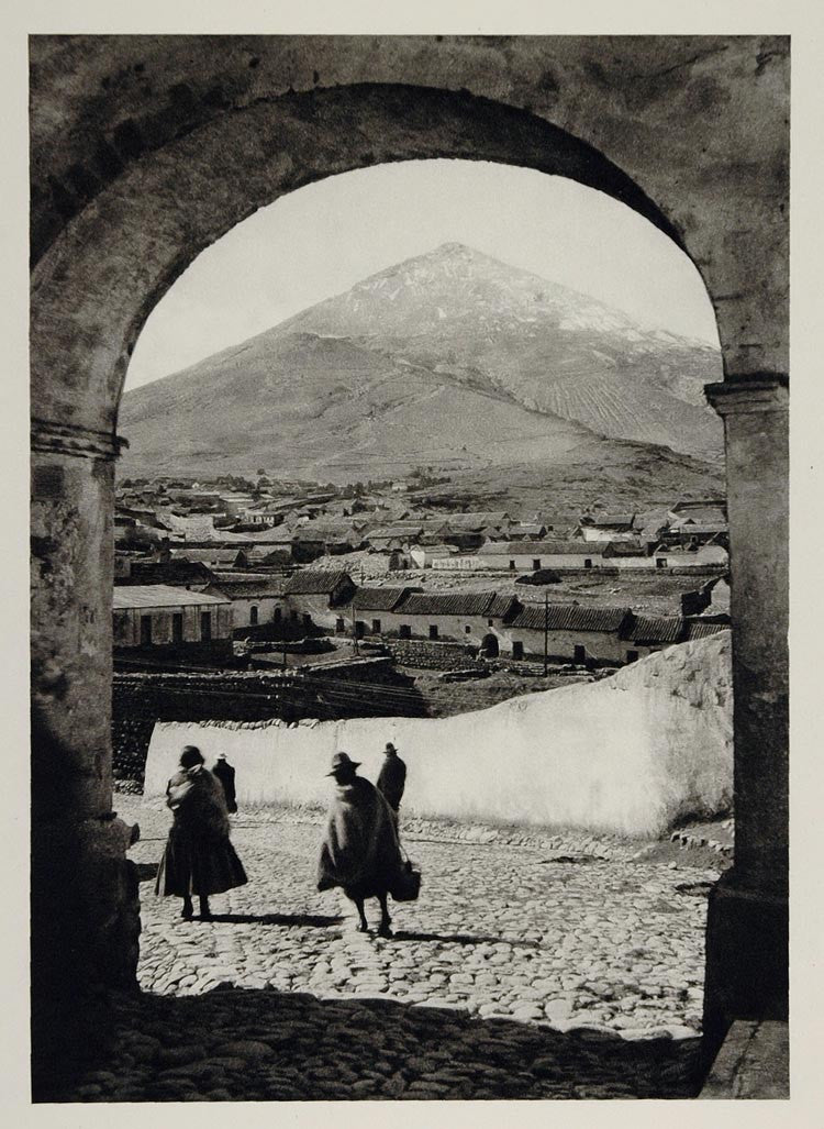 1931 Cerro Rico Potosi Bolivia Mountain Photogravure - ORIGINAL PHOTOGRAVURE SA2 - Period Paper
