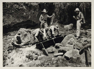 1931 Gold Prospectors Miners Rio Cajones River Bolivia - ORIGINAL SA2