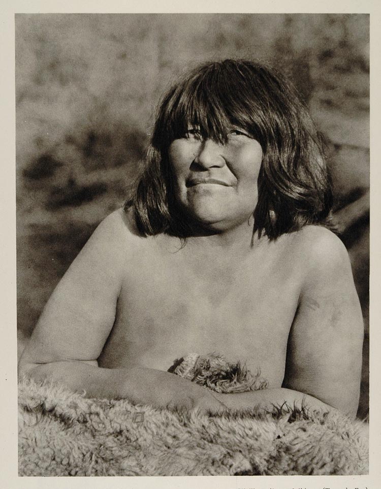 1931 Selk' nam Onas Woman Tierra del Fuego Portrait - ORIGINAL PHOTOGRAVURE SA2
