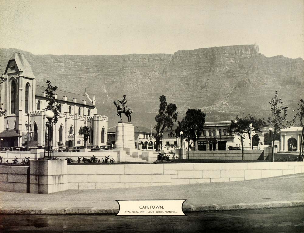 1939 Print Cape Town City South Africa Table Mountain Louis Botha Memorial SAA1
