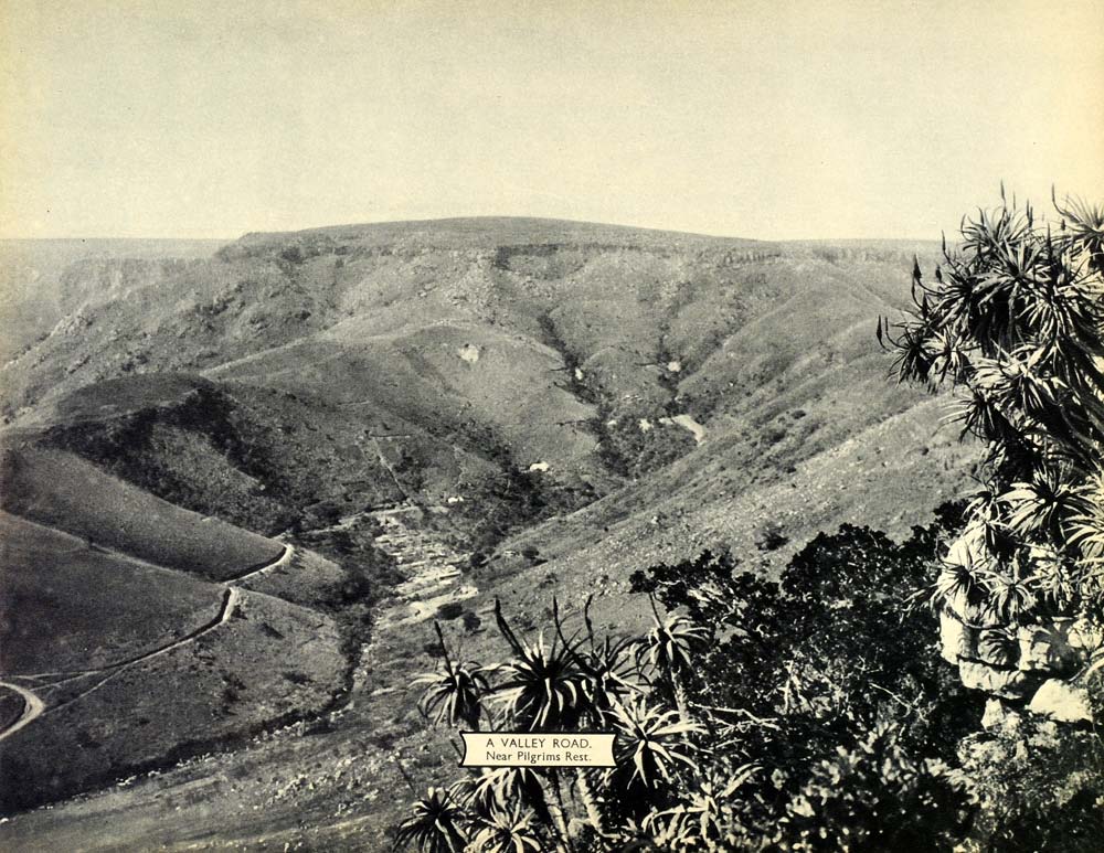 1939 Print Landscape Mountains Valley Road Pilgrims Rest South Africa Route SAA1