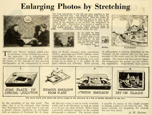 1928 Article Enlarging Photos Stretching Emulsion Glass Kluni Movie Junghahn SAI