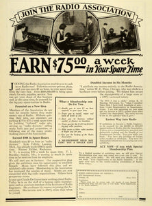 1928 Ad Radio Association America Membership Lyle Follick Lansing Claude SAI