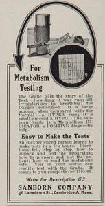 1926 Ad Sanborn Grafic Metabolism Testing Apparatus - ORIGINAL ADVERTISING