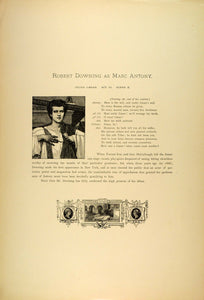 1887 Photogravure Robert Downing Marc Antony Julius Caesar Shakespeare SAS1