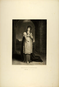 1887 Photogravure Sarah Siddons Actress Lady Macbeth Shakespeare Tragedy SAS1