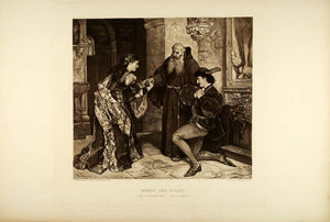 1887 Photogravure Romeo Juliet Friar Laurence Shakespeare Tragedy Play SAS1