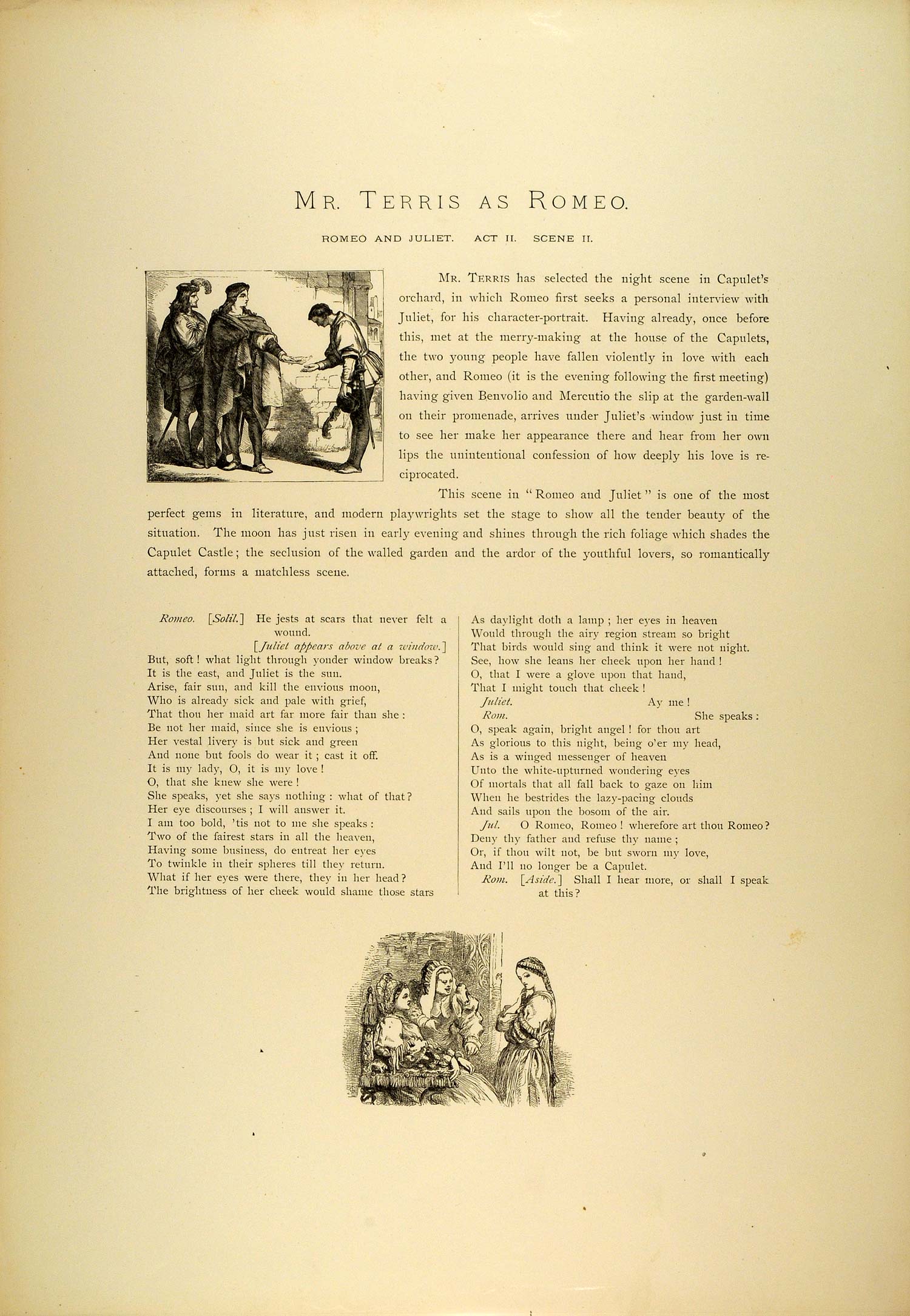 1887 Photogravure Romeo Juliet Shakespeare William Terriss English Actor SAS1