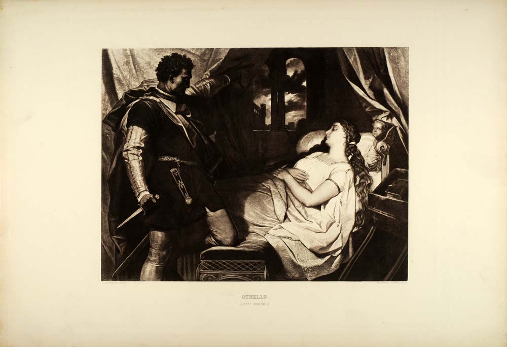 1887 Photogravure Othello Desdemona Bedchamber Shakespeare Tragedy Death SAS1