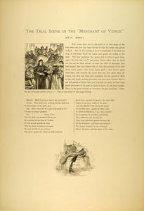 1887 Photogravure Shylock Jew Merchant of Venice Shakespeare Play Trial SAS1