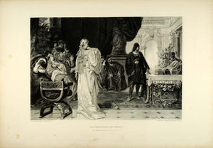 1887 Photogravure Merchant of Venice Casket Scene Portia Bassanio SAS1