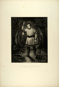 1887 Photogravure William Evans Burton Actor Bottom Midsummer Night's Dream SAS1