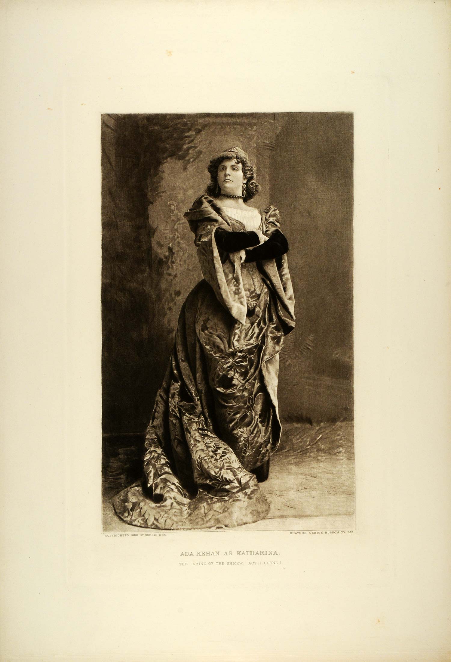 1887 Photogravure Ada Rehan Katherina Taming of the Shrew Shakespeare SAS1