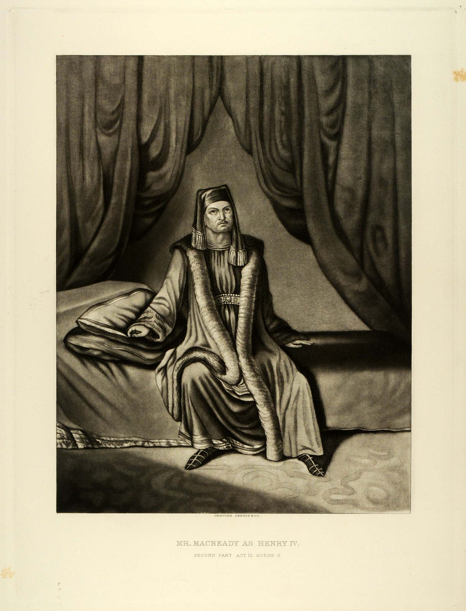 1887 Photogravure William Charles Macready King Henry IV Shakespeare SAS1
