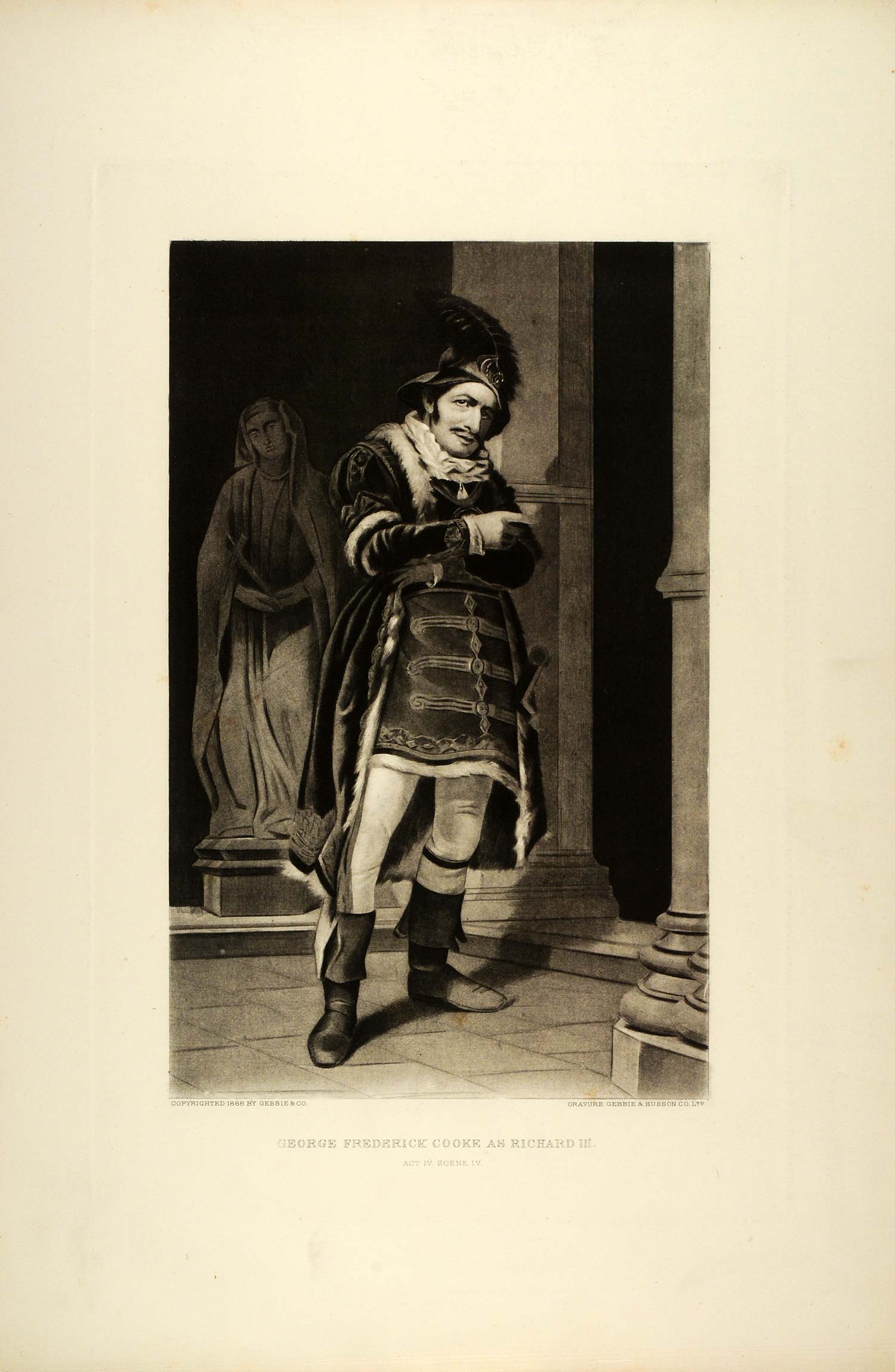 1887 Photogravure George Frederick Cooke Actor King Richard III Shakespeare SAS1