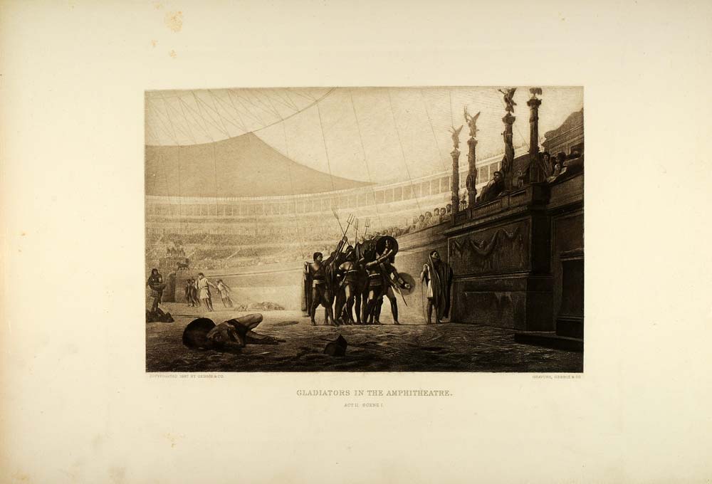 1887 Photogravure Roman Gladiators Circus Maximus Robert Montgomery Bird SAS1