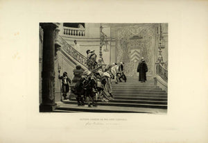 1887 Photogravure Richelieu Play Staircase Scene Edward Bulwer-Lytton SAS1