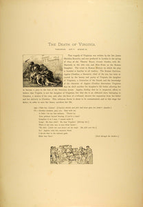 1887 Photogravure Death Scene Virginia Virginius James Sheridan Knowles SAS1