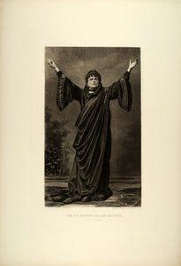 1887 Photogravure Elizabeth Crocker Bowers Actress Lady Macbeth Shakespeare SAS1