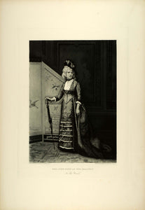 1887 Photogravure Louisa Lane Drew Actress Mrs. Malaprop Rivals Play SAS1