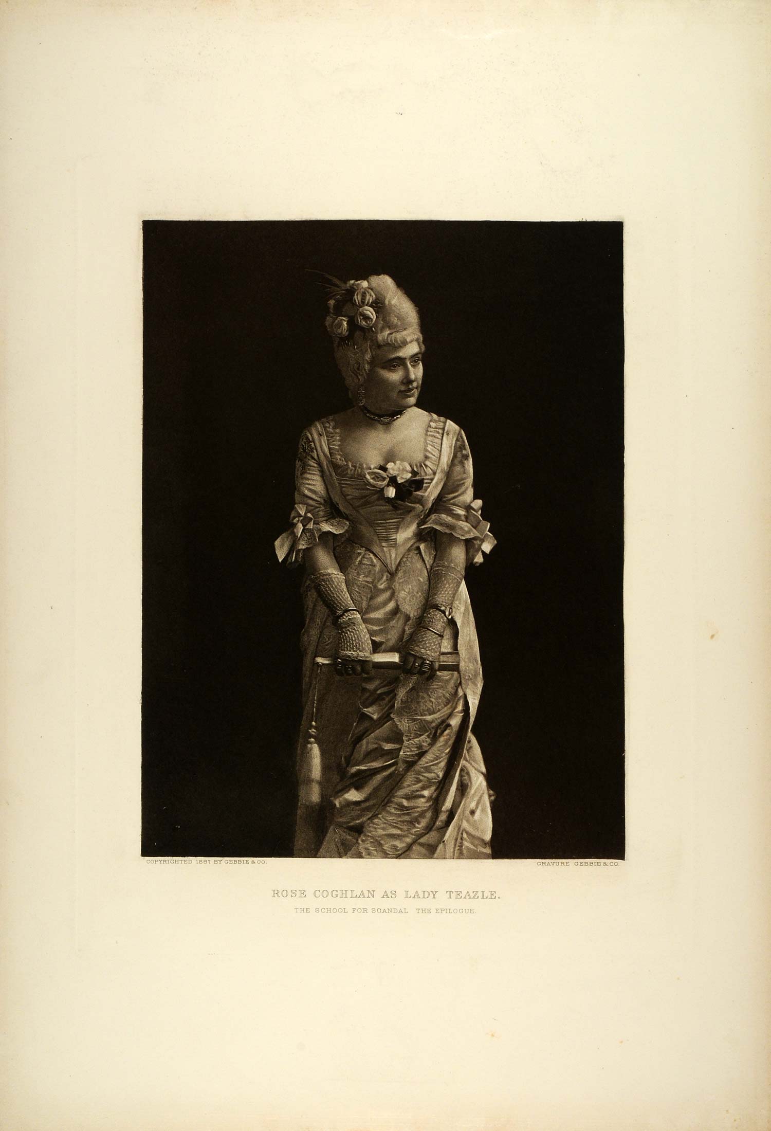 1887 Photogravure Rose Coghlan Portrait Actress Lady Teazle School for SAS1