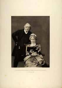 1887 Photogravure James Lewis Mrs. G. H. Gilbert Stage Actors Night Off SAS1
