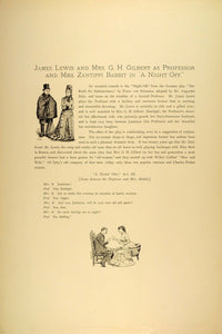 1887 Photogravure James Lewis Mrs. G. H. Gilbert Stage Actors Night Off SAS1