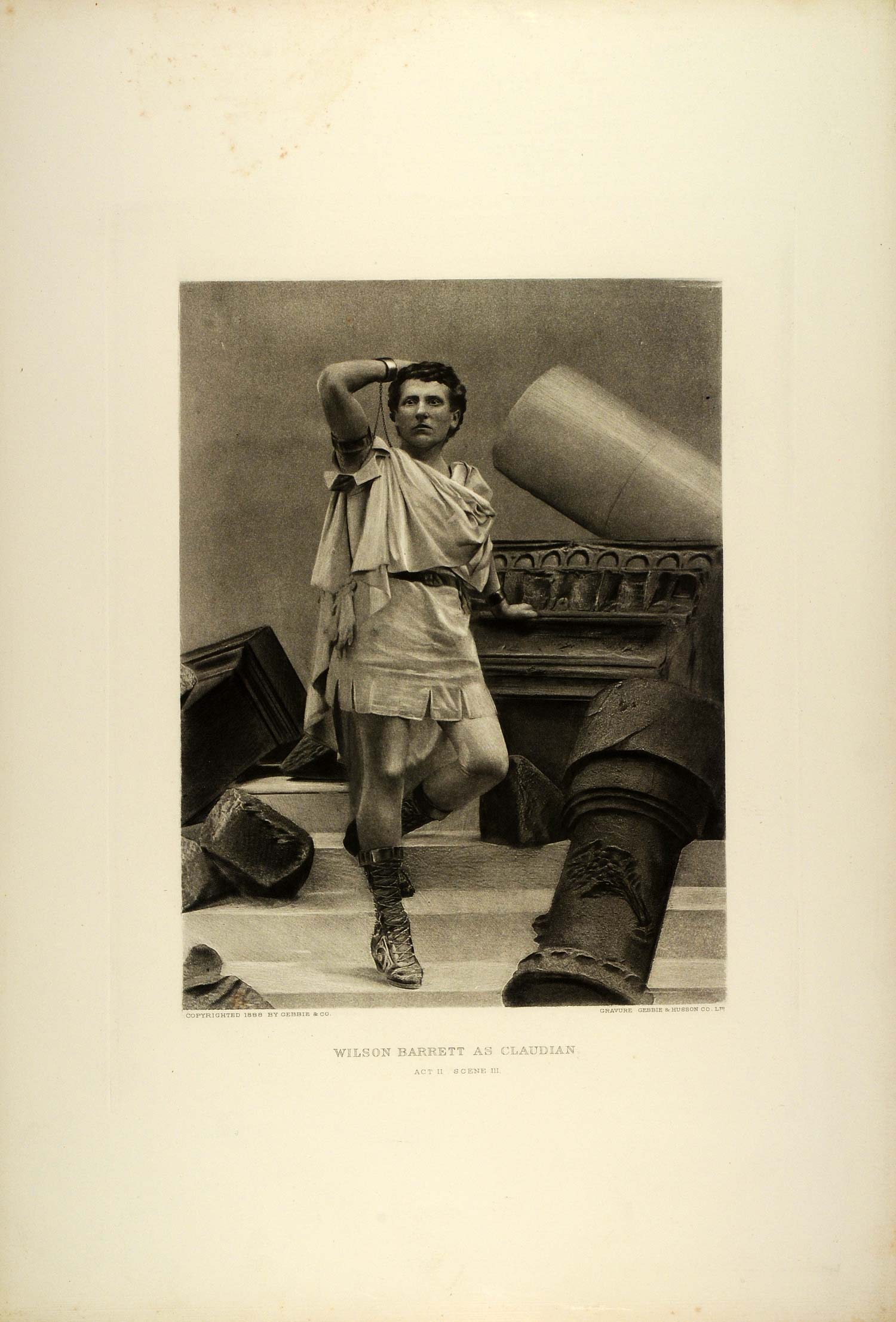 1887 Photogravure Wilson Barrett Stage Actor Claudian W. G. Wills Play SAS1