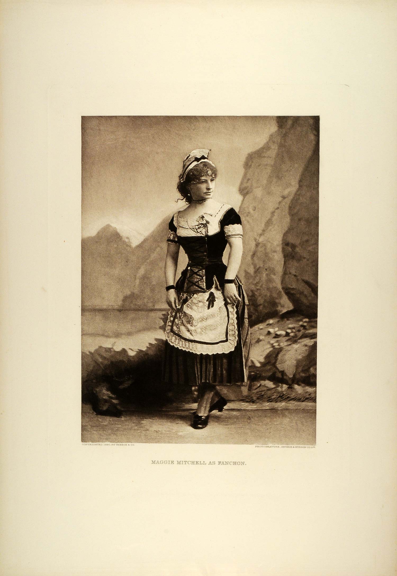 1887 Photogravure Maggie Mitchell Actress Portrait Fanchon the Cricket SAS1