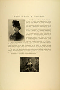 1887 Photogravure Minnie Palmer Actress Portrait My Sweetheart Play Theatre SAS1