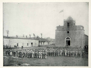 1898 Print Pinar del Rio Cuba Fortified Church Spanish American War Troops SAW1