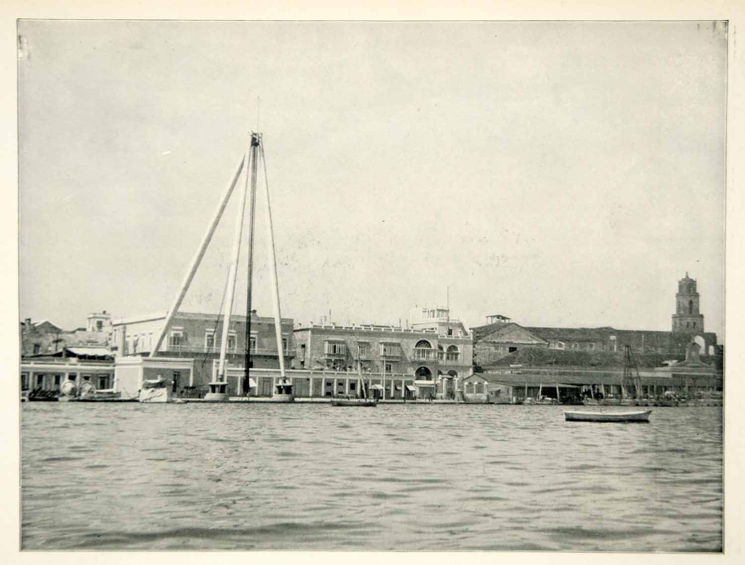 1898 Print Navy Yard Customs Wharf Havana Harbor Cuba Architecture Image SAW1