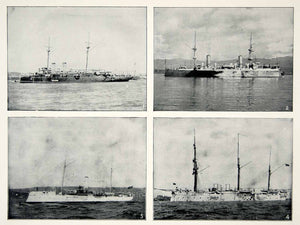 1898 Print Spanish American War Battleships Naval Vessels Navarra Havana SAW1