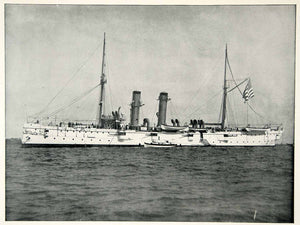 1898 Print Detroit Battleship United States Navy Spanish American War Image SAW1