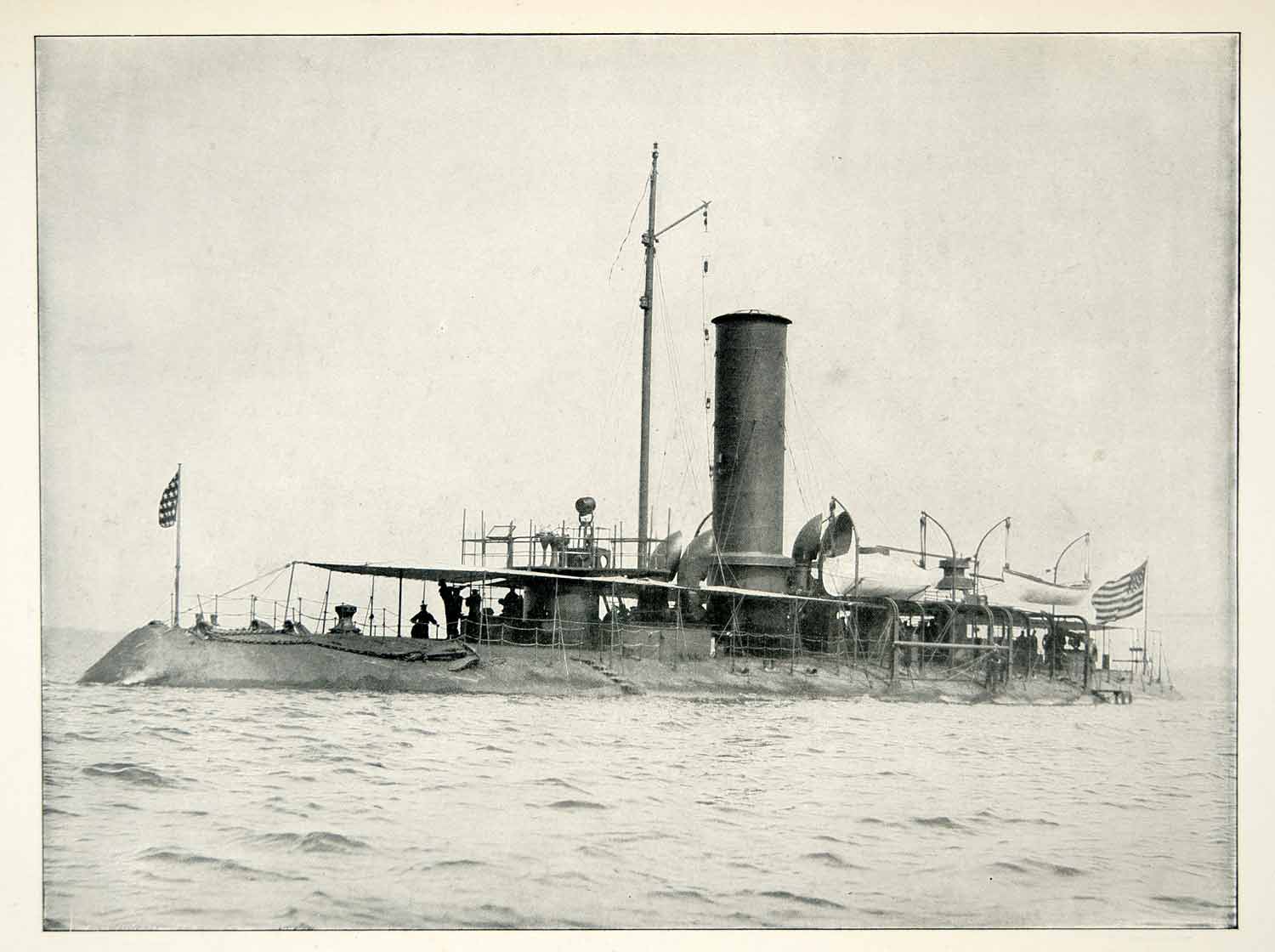 1898 Print Spanish American War United States Battleship Katahdin Ram Image SAW1