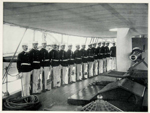 1898 Print United States Marines Spanish American War Line Battleship Image SAW1