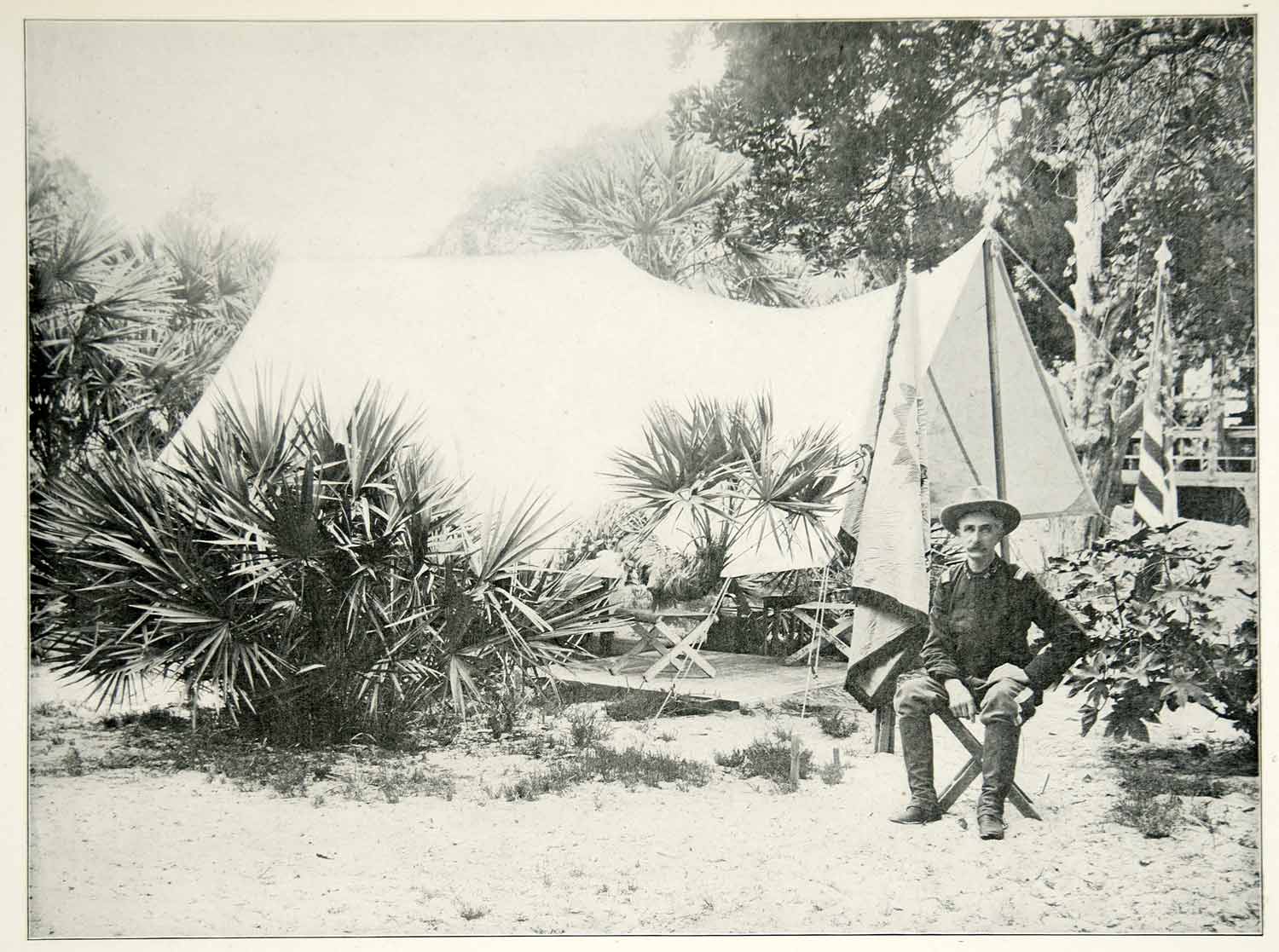 spanish tent 1898 Print Spanish American War Officer Tent Cuba Military Historical –  Period Paper Historic Art LLC