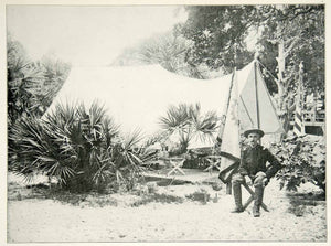 1898 Print Spanish American War Officer Tent Cuba Military Historical Image SAW1