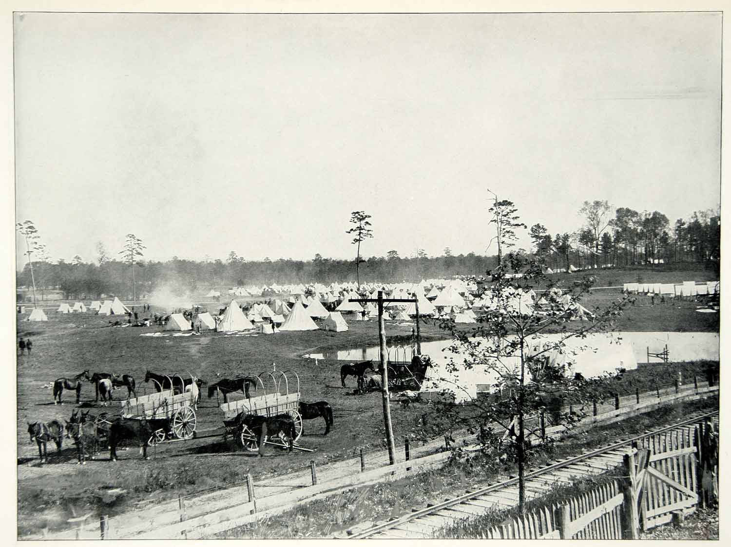 1898 Print Spanish American War Camp Chickamauga Military Encampment Image SAW1 - Period Paper
