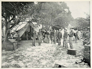 1898 Print Spanish American War 5th Regiment Infantry Camp Historical Image SAW1